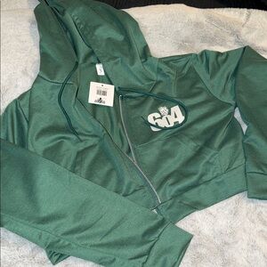 Greek cropped Zip-up Hoodie